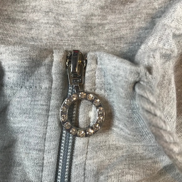 Coral Bay Women’s Full Zip Solid Gray Mock Neck Shiny Bling Sweater Sz L NEW - Picture 3 of 6